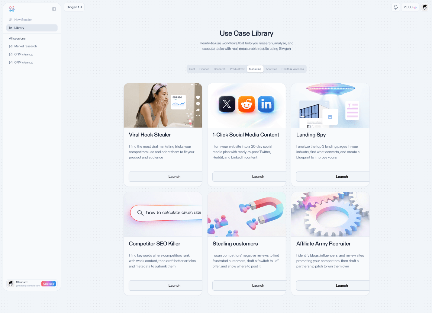 Skygen library of ready-to-run AI workflows